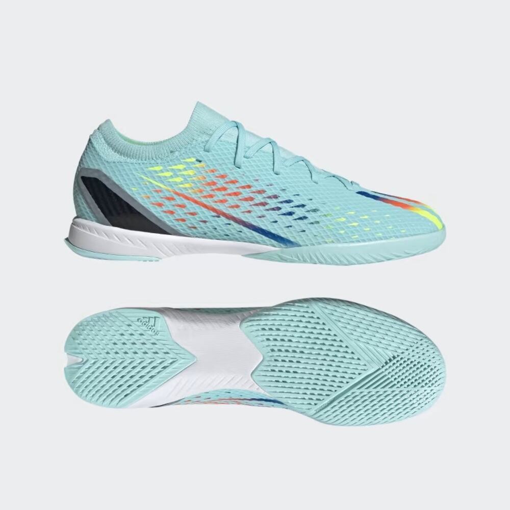 adidas X Speedportal.3 Indoor Soccer Shoes Clear Aqua/Blue/Solar Yellow US 7.5